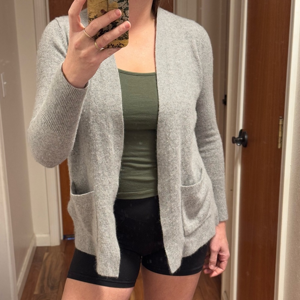 Abercrombie 100% Cashmere Open Cardigan - Grey - size M